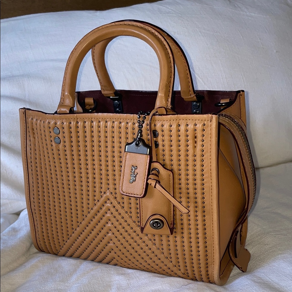Coach Rogue 25 quilted with border rivets Leather Handbag